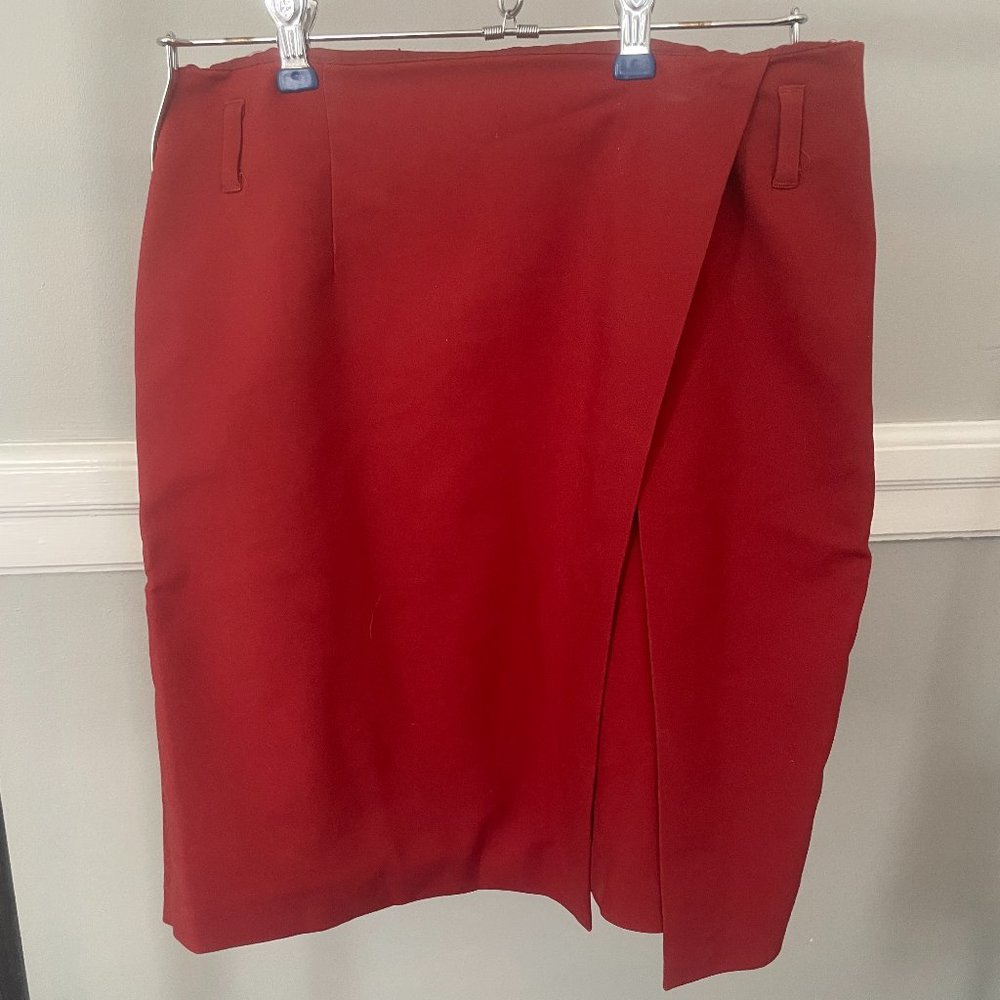 White House Black Market Asymmetrical Mid length skirt, size 2